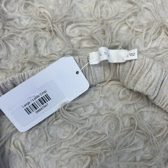 Lush Womens Open Back Linen Beige Cropped Tank Top Blouse NWT Size Large - Picture 5 of 12